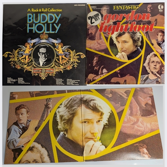 Buddy Holly and Gordon Lightfoot Vinyl Record Set- Double LP's - Picture 1 of 7